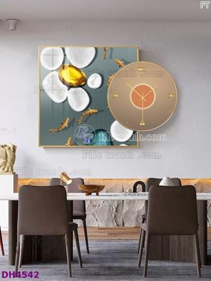 Tải file gốc File tranh đồng hồ tráng gương kiểu mới DH4542 (để in lụa)