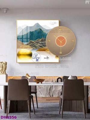 Download file File tranh đồng hồ tráng gương kiểu mới DH4556 (gốc) cho xưởng in
