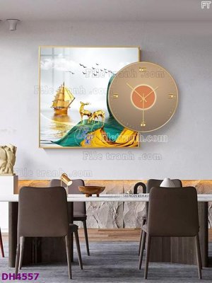 Tải file gốc File tranh đồng hồ tráng gương kiểu mới DH4557 (in bạt) quảng cáo