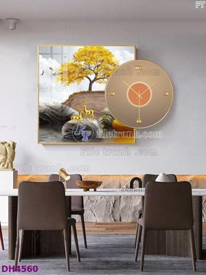 File in mica File tranh đồng hồ tráng gương kiểu mới DH4560 (bản gốc) sắc sảo