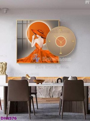 Tải về file gốc File tranh đồng hồ tráng gương kiểu mới DH4576 (chuẩn in ấn)