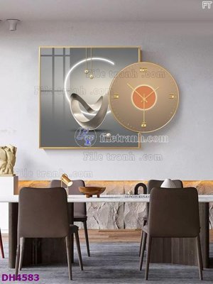 Download file File tranh đồng hồ tráng gương kiểu mới DH4583 (gốc) cho xưởng in