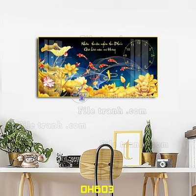 Tải file File tranh đồng hồ tráng gương DH603 (gốc) chủ đề tâm linh