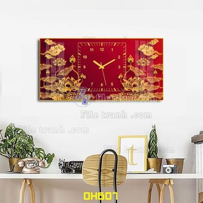 File gốc File tranh đồng hồ tráng gương DH607 (chuẩn màu) cho in offset