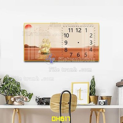 Tải file File tranh đồng hồ tráng gương DH617 (gốc) làm file thiết kế