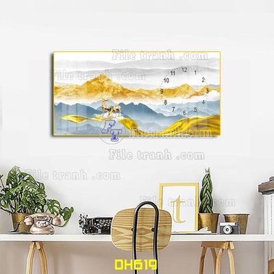File ảnh File tranh đồng hồ tráng gương DH619 (gốc) in biển hiệu