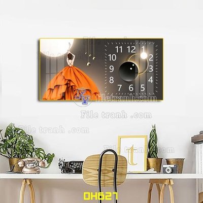 File PSD File tranh đồng hồ tráng gương DH627 (gốc) cho in quảng cáo
