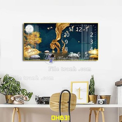 File tranh File tranh đồng hồ tráng gương DH631 (ảnh gốc) độ nét vượt trội