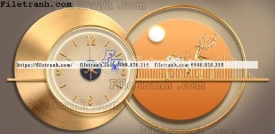 File tranh tranh đồng hồ DH7000 (file gốc) chủ đề phong thủy