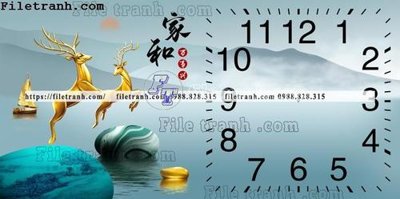 File gốc tranh đồng hồ DH7008 (in 3D) nghệ thuật