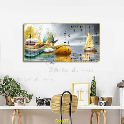 Tải file File tranh đồng hồ tráng gương DH837 (gốc) in trên mọi chất liệu
