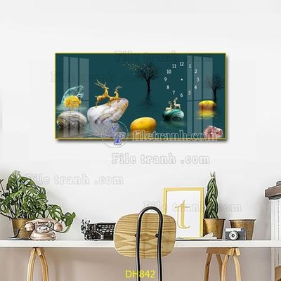 Download file File tranh đồng hồ tráng gương DH842 (gốc) in mica bàn thờ