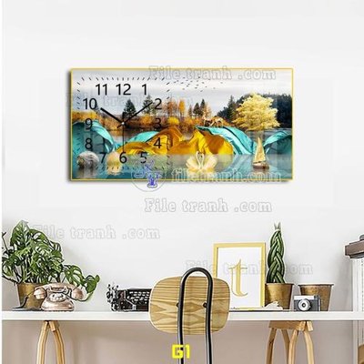 Tải file File tranh đồng hồ tráng gương G1 (gốc) làm file thiết kế