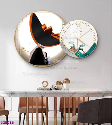 Download file File tranh đồng hồ tráng gương tròn lồng ghép LG5016 (gốc) in mica bàn thờ