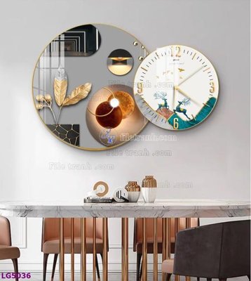 File gốc File tranh đồng hồ tráng gương tròn lồng ghép LG5036 (in mica) cắt laser