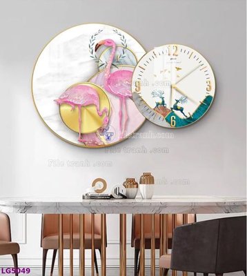 Tải file File tranh đồng hồ tráng gương tròn lồng ghép LG5049 (ảnh gốc) in tranh kính