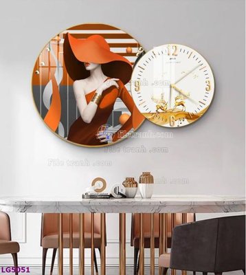 Hình ảnh file gốc File tranh đồng hồ tráng gương tròn lồng ghép LG5051 cho in UV