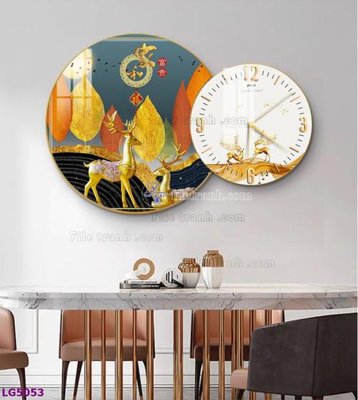 Tải file gốc File tranh đồng hồ tráng gương tròn lồng ghép LG5053 dùng cho in ấn