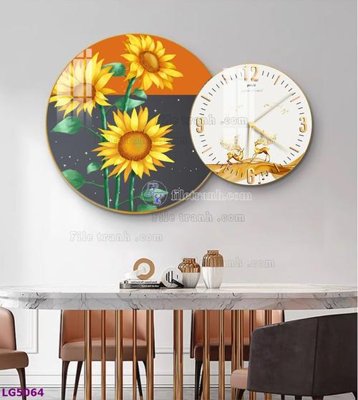 File tranh quảng cáo File tranh đồng hồ tráng gương tròn lồng ghép LG5064 (file gốc) chuyên nghiệp