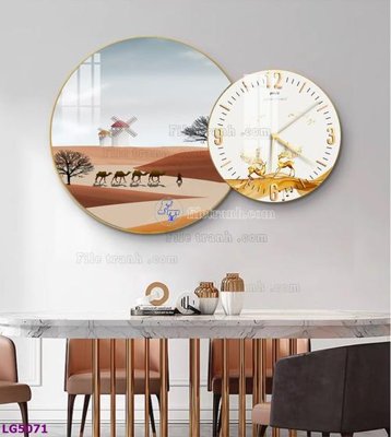 File PSD File tranh đồng hồ tráng gương tròn lồng ghép LG5071 (gốc) cho designer