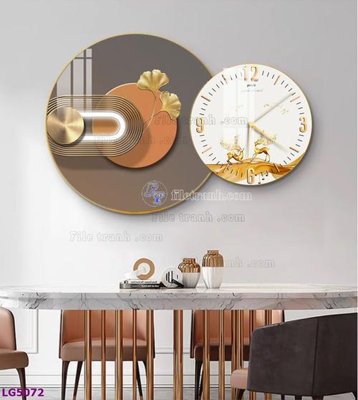 File in trần File tranh đồng hồ tráng gương tròn lồng ghép LG5072 (file gốc) hoa văn 3D