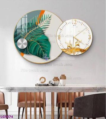 Tải file File tranh đồng hồ tráng gương tròn lồng ghép LG5074 (ảnh gốc) in gạch 3D