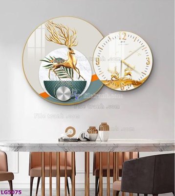 File in ấn chuyên nghiệp File tranh đồng hồ tráng gương tròn lồng ghép LG5075 (file gốc)