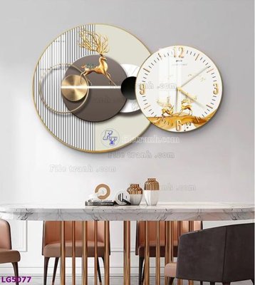 File tranh quảng cáo File tranh đồng hồ tráng gương tròn lồng ghép LG5077 (download file gốc)