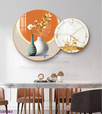 Tải file File tranh đồng hồ tráng gương tròn lồng ghép LG5083 (ảnh gốc) in gạch 3D