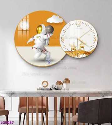 File gốc File tranh đồng hồ tráng gương tròn lồng ghép LG5087 (trang trí) cho phòng khách