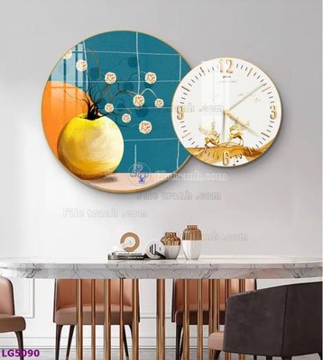 Download file File tranh đồng hồ tráng gương tròn lồng ghép LG5090 (chất lượng in ấn)