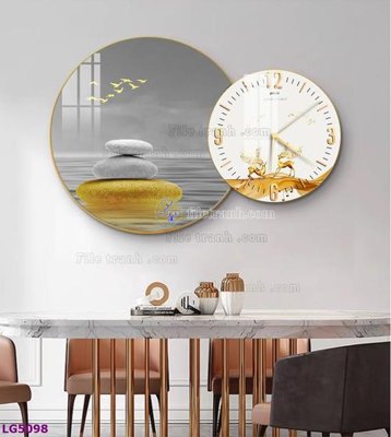 Download file File tranh đồng hồ tráng gương tròn lồng ghép LG5098 (gốc) in mica ốp bếp