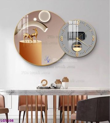 Download file tranh PSD File tranh đồng hồ tráng gương tròn lồng ghép LG5108 để chỉnh sửa