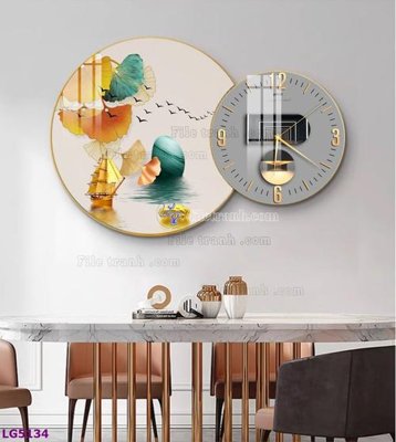 Download file File tranh đồng hồ tráng gương tròn lồng ghép LG5134 (gốc) cho xưởng in