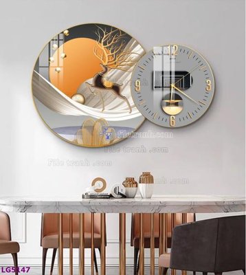 Tải file tranh File tranh đồng hồ tráng gương tròn lồng ghép LG5147 (ảnh gốc) ngay