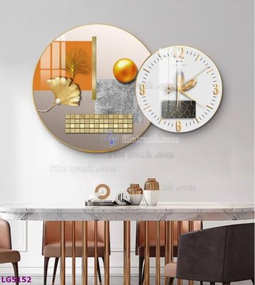 File gốc File tranh đồng hồ tráng gương tròn lồng ghép LG5152 (in mica) cắt laser