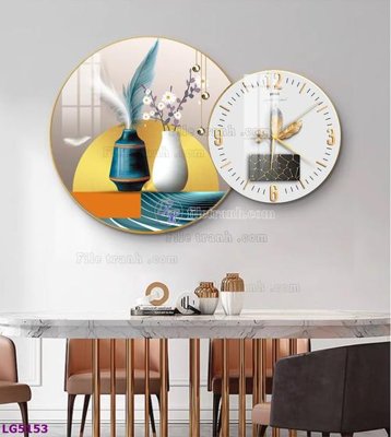 Mua file gốc File tranh đồng hồ tráng gương tròn lồng ghép LG5153 (PSD) tại Filetranh.com