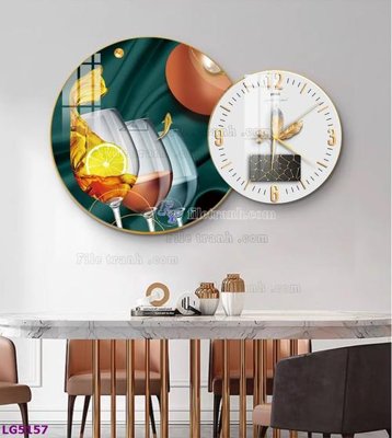 File PSD in ấn File tranh đồng hồ tráng gương tròn lồng ghép LG5157 (chất lượng cao)