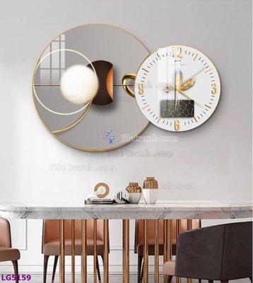 File tranh in trần File tranh đồng hồ tráng gương tròn lồng ghép LG5159 (ảnh gốc siêu nét)