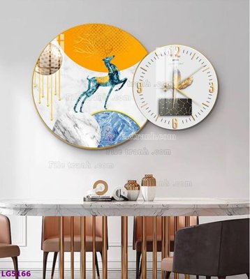 File ảnh gốc File tranh đồng hồ tráng gương tròn lồng ghép LG5166 không vỡ nét