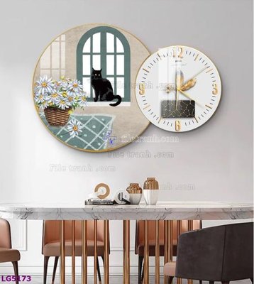 Tải file gốc File tranh đồng hồ tráng gương tròn lồng ghép LG5173 (in không vỡ ảnh)