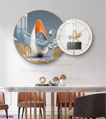 File PSD File tranh đồng hồ tráng gương tròn lồng ghép LG5188 (bản gốc) đã tách nền