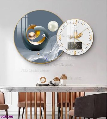 File gốc File tranh đồng hồ tráng gương tròn lồng ghép LG5190 (thiết kế) cho in ấn