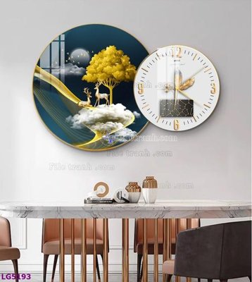 Tải file File tranh đồng hồ tráng gương tròn lồng ghép LG5193 (gốc) chủ đề tâm linh