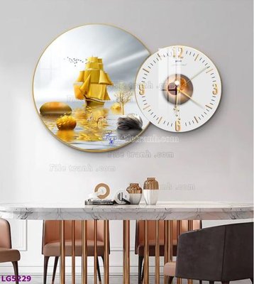 Mua file gốc File tranh đồng hồ tráng gương tròn lồng ghép LG5229 (chất lượng) tại Filetranh.com