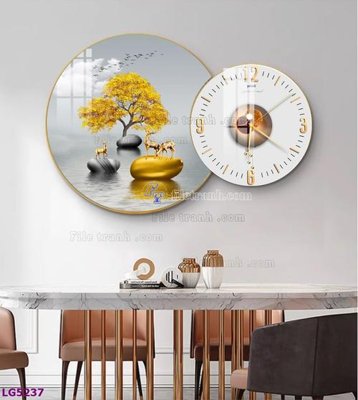 Tải file File tranh đồng hồ tráng gương tròn lồng ghép LG5237 (PSD) cho in tranh 3D