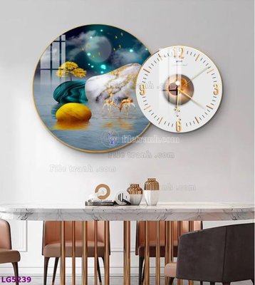 File PSD File tranh đồng hồ tráng gương tròn lồng ghép LG5239 (bản gốc) dễ dàng edit
