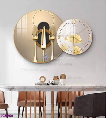 File tranh File tranh đồng hồ tráng gương tròn lồng ghép LG5260 (ảnh gốc) in trần xuyên sáng