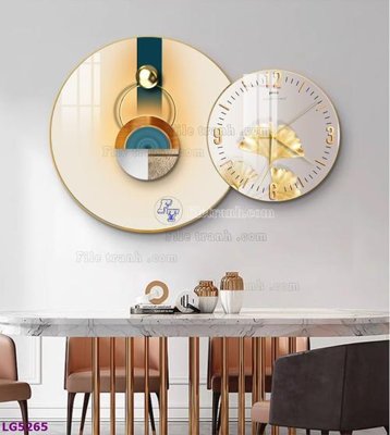 File tranh gốc PSD File tranh đồng hồ tráng gương tròn lồng ghép LG5265 còn nguyên layer