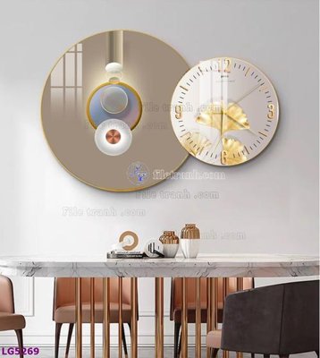 File in ấn chuyên nghiệp File tranh đồng hồ tráng gương tròn lồng ghép LG5269 (file gốc)